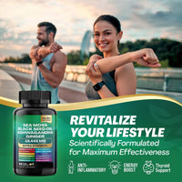 Organic SHILAJIT Ashwagandha Capsules┃8 in 1 Sea Moss Capsule with Black Seed Oil.