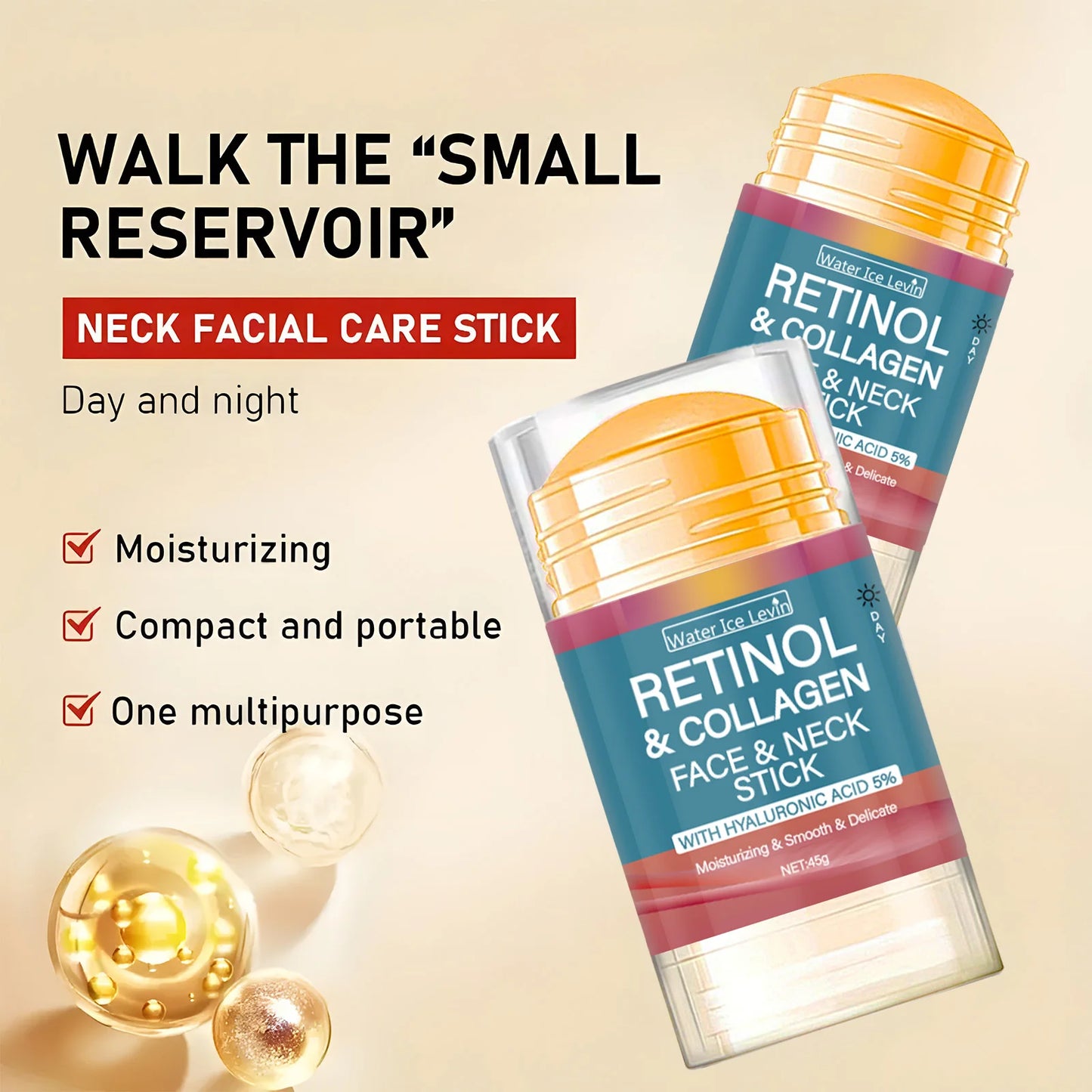 Retinol Lifting Firming Cream Stick│Collagen│Smooth Wrinkles Face Cream for Moisturizer.