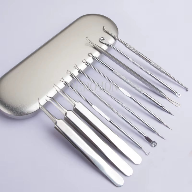 Professional Blackhead & Acne Extraction Tool Kit – Stainless Steel Pore Cleaner Needles for Deep Facial Cleansing (4/6/8/11 PCS Set)