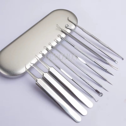 Professional Blackhead & Acne Extraction Tool Kit – Stainless Steel Pore Cleaner Needles for Deep Facial Cleansing (4/6/8/11 PCS Set)