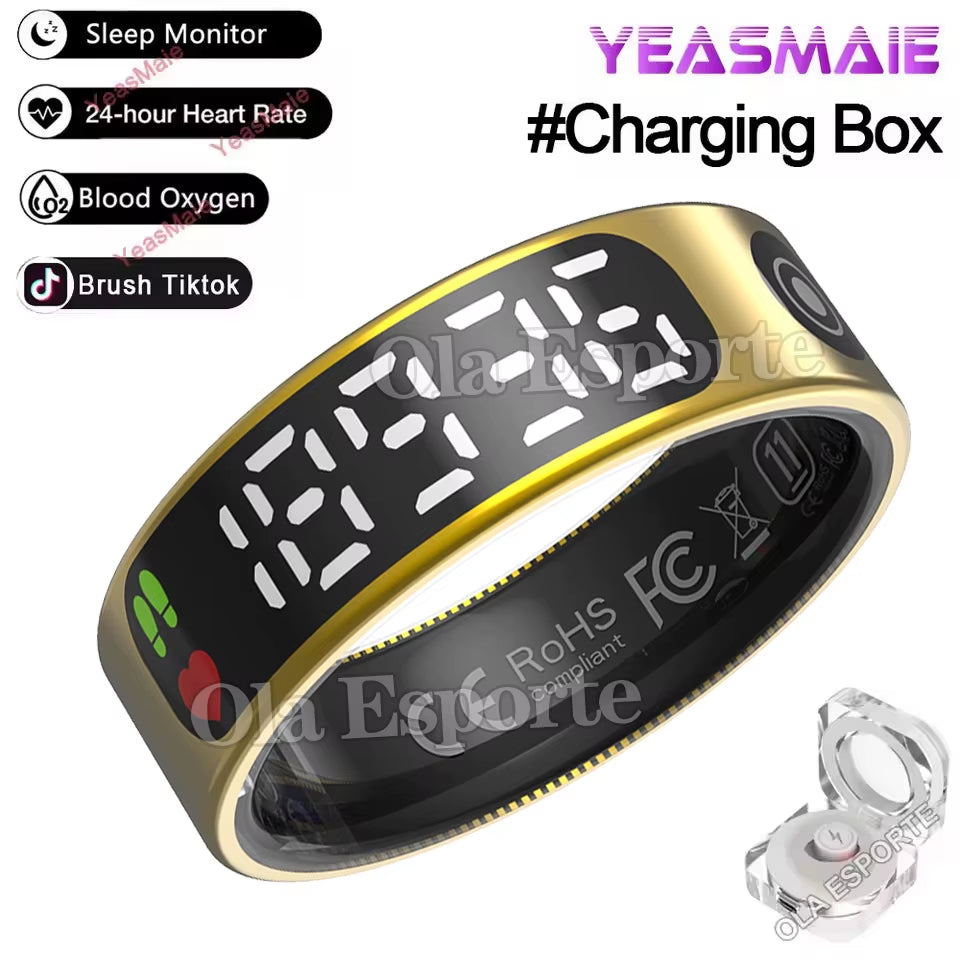 Smart Ring with Display Screen and Touch - Health Manager