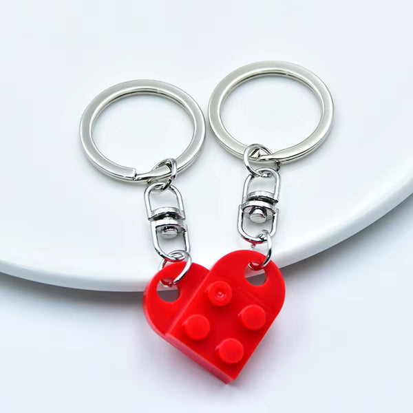 Lego Heart Keychain For Couples.