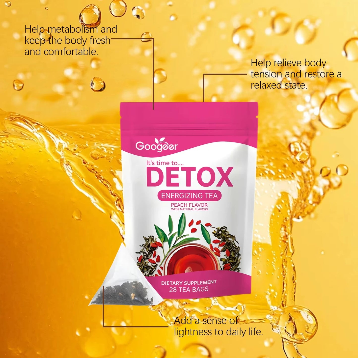 PureBalance™ Herbal Detox Wellness Tea – 28 Daily Herbal Tea Bags for a Refreshing Wellness Routine