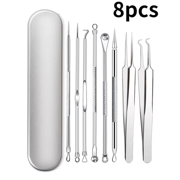 Professional Blackhead & Acne Extraction Tool Kit – Stainless Steel Pore Cleaner Needles for Deep Facial Cleansing (4/6/8/11 PCS Set)