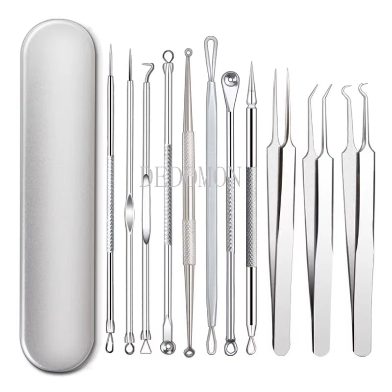 Professional Blackhead & Acne Extraction Tool Kit – Stainless Steel Pore Cleaner Needles for Deep Facial Cleansing (4/6/8/11 PCS Set)
