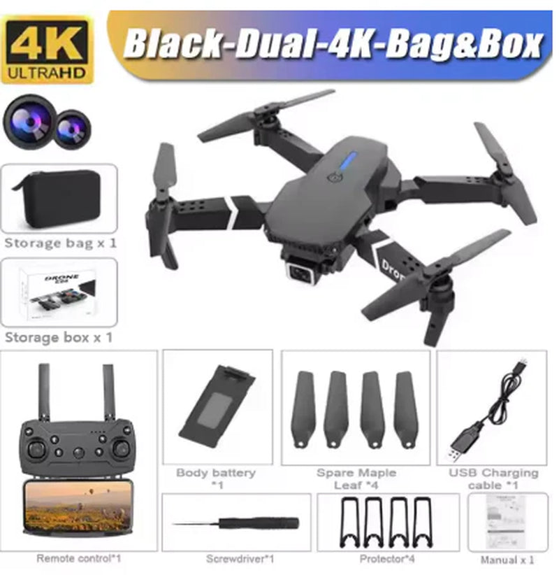 E88 Pro Foldable Quadcopter Drone┃WIFI FPV, HD 4K Camera, Altitude Hold.