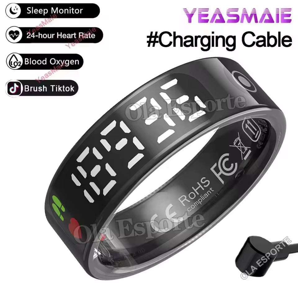 Smart Ring with Display Screen and Touch - Health Manager