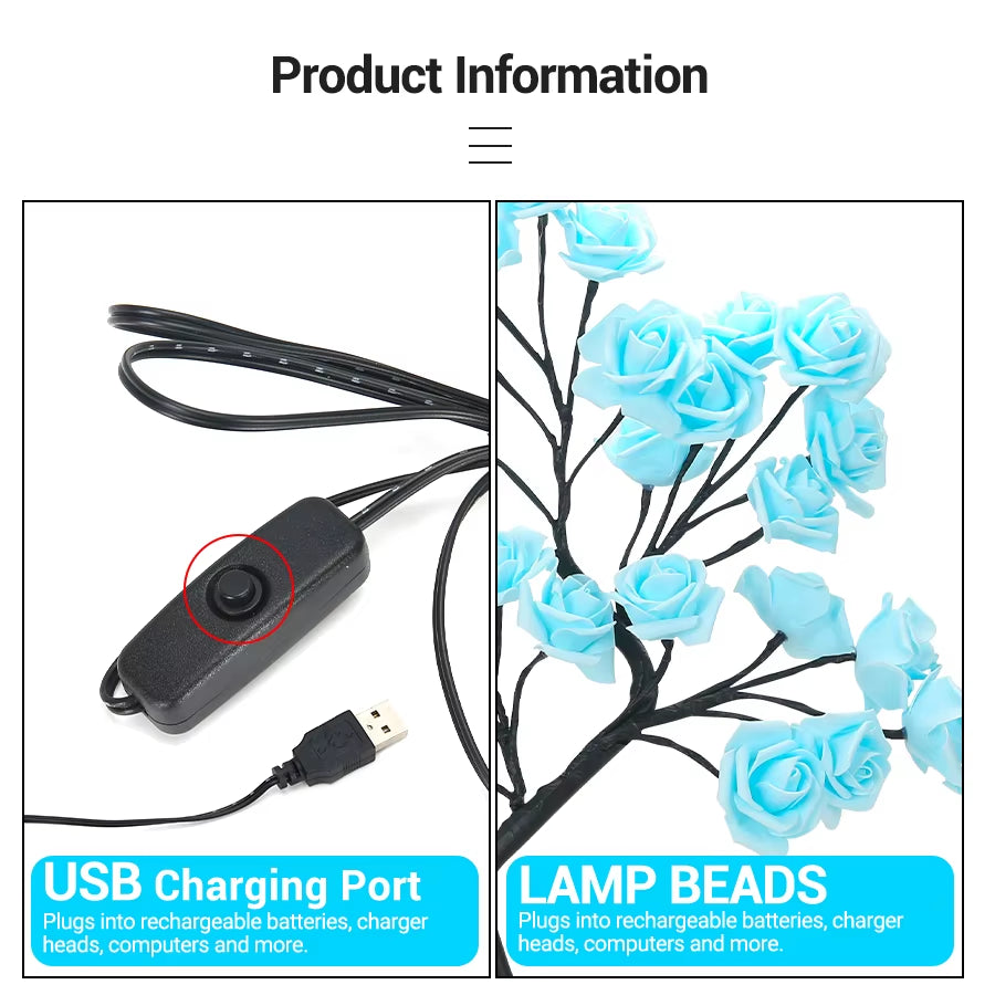 LED Rose Tree┃USB Powered Artificial Flower.