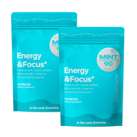 Energy Caffeine Mints (90 Pieces) - Sugar Free with L-Theanine + Natural Caffeine + Vitamin B12 & B6 - Nootropic Energy & Focus