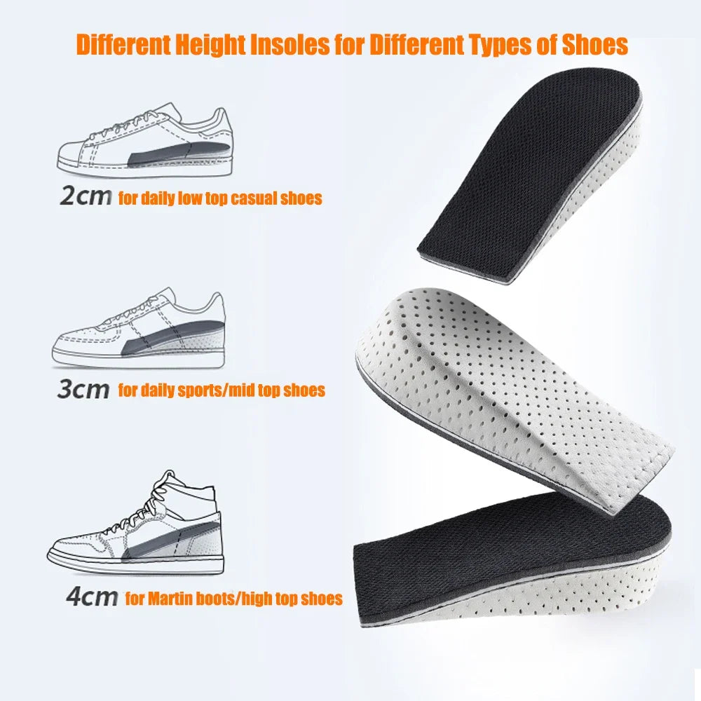 ElevaStep™ Memory Foam Height Increase Insoles – Breathable Shock-Absorbing Shoe Inserts (2–4cm)