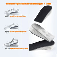 ElevaStep™ Memory Foam Height Increase Insoles – Breathable Shock-Absorbing Shoe Inserts (2–4cm)