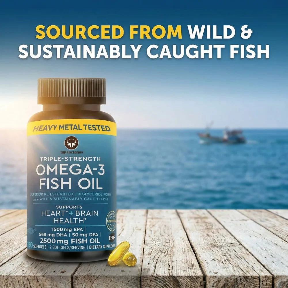 OmegaPure™ Triple Strength Omega-3 Fish Oil – High Potency EPA & DHA Omega-3 Supplement