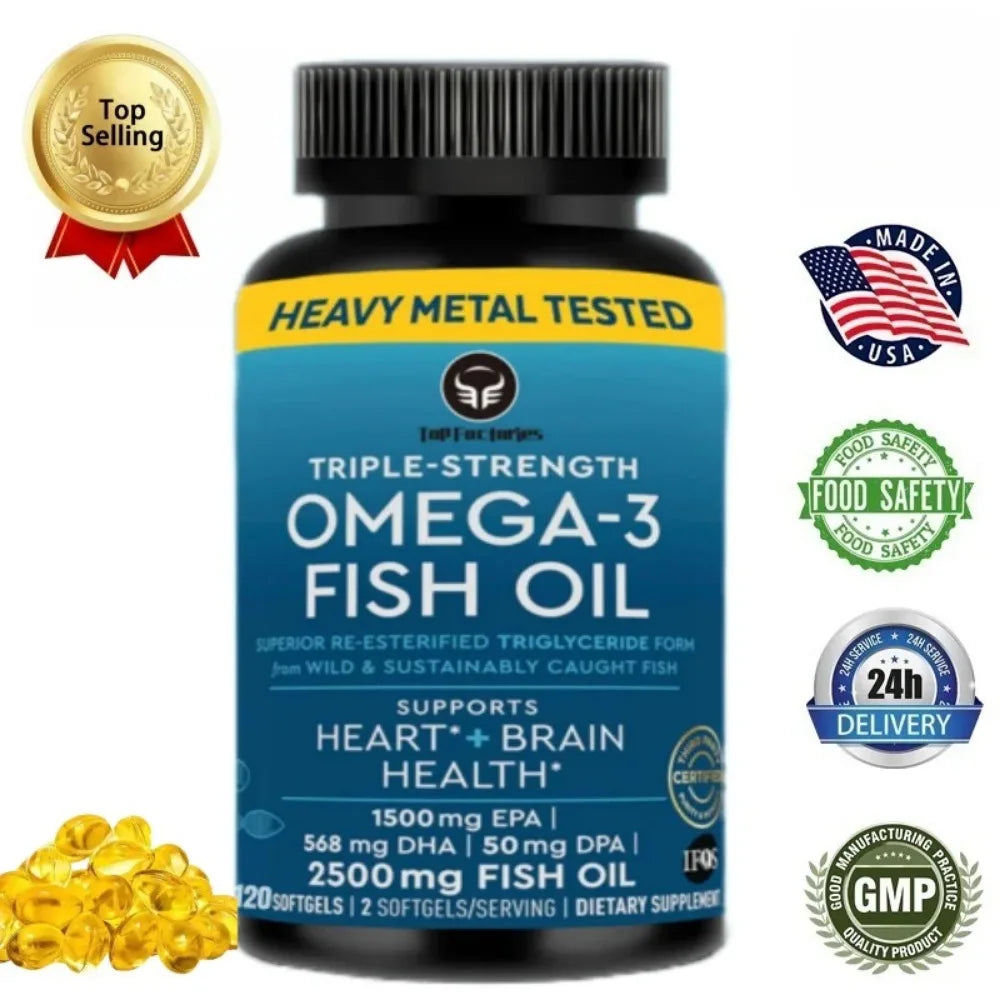 OmegaPure™ Triple Strength Omega-3 Fish Oil – High Potency EPA & DHA Omega-3 Supplement