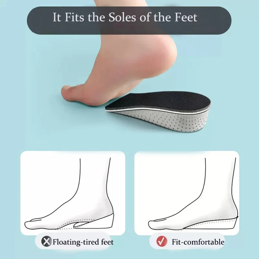 ElevaStep™ Memory Foam Height Increase Insoles – Breathable Shock-Absorbing Shoe Inserts (2–4cm)