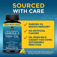 OmegaPure™ Triple Strength Omega-3 Fish Oil – High Potency EPA & DHA Omega-3 Supplement