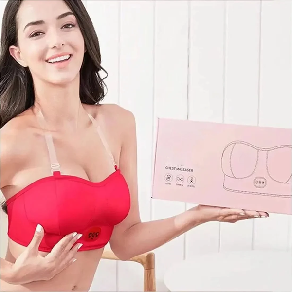 BustLift Pro™ Electric Breast Massager Bra – Wireless Heated Compression & Firming Support