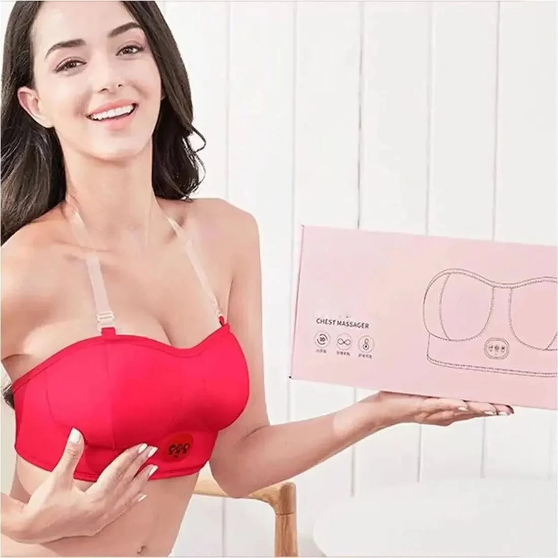 BustLift Pro™ Electric Breast Massager Bra – Wireless Heated Compression & Firming Support