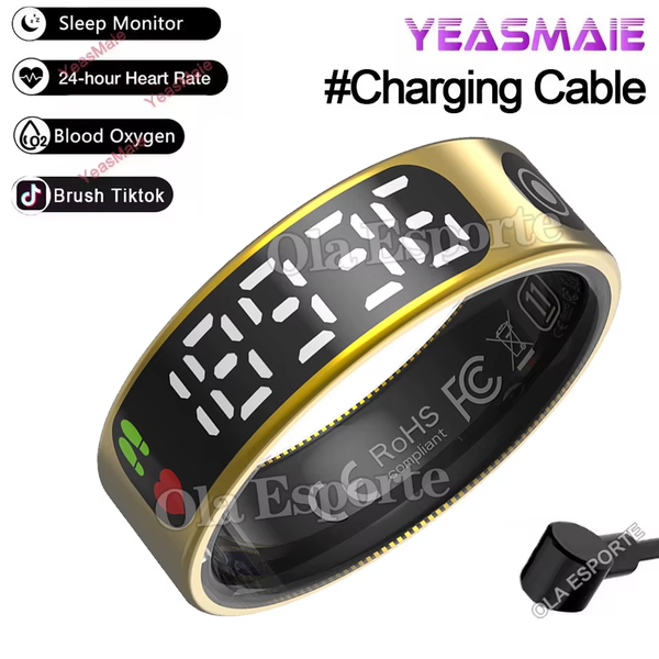 Smart Ring with Display Screen and Touch - Health Manager