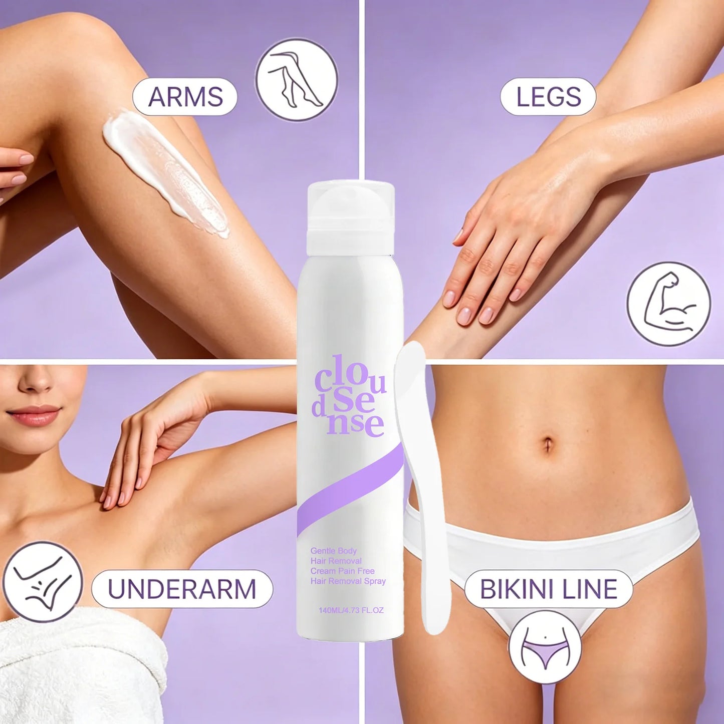 BareGlow™ Hair Removal Spray – Fast & Painless Full Body Hair Remover
