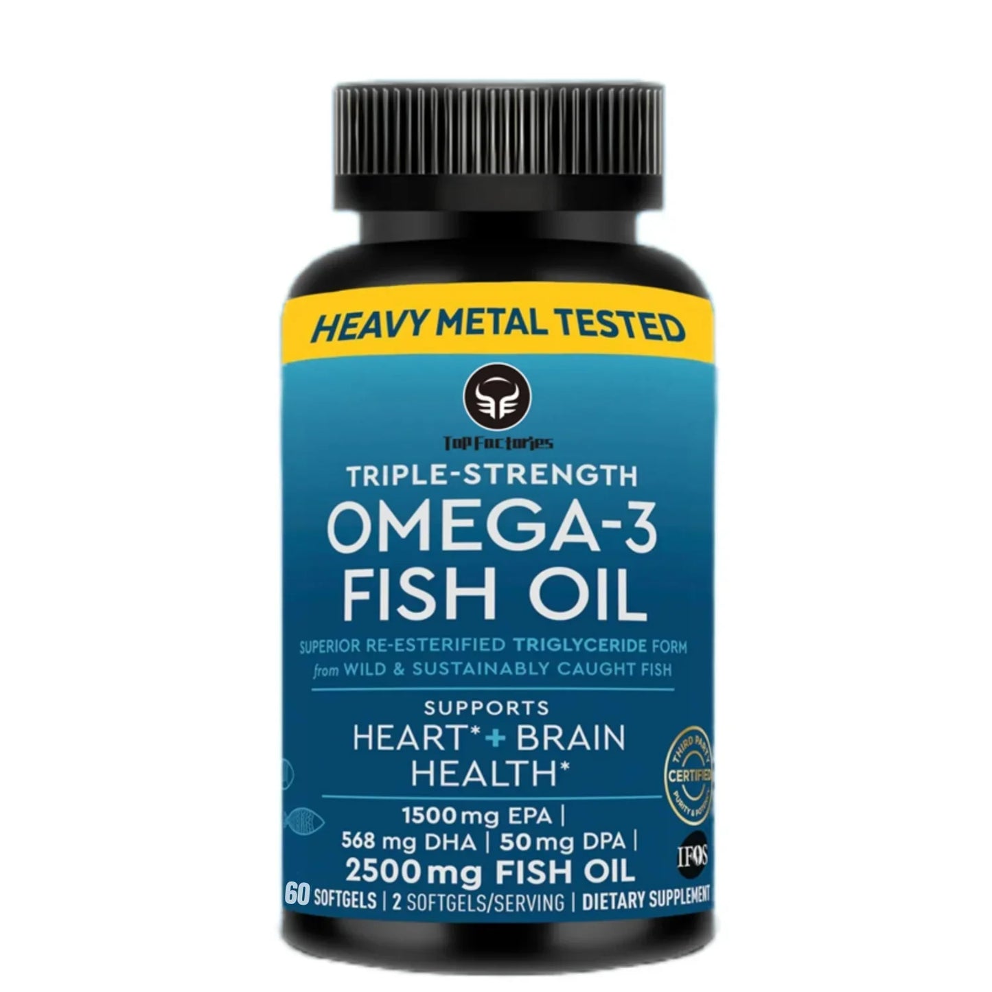 OmegaPure™ Triple Strength Omega-3 Fish Oil – High Potency EPA & DHA Omega-3 Supplement