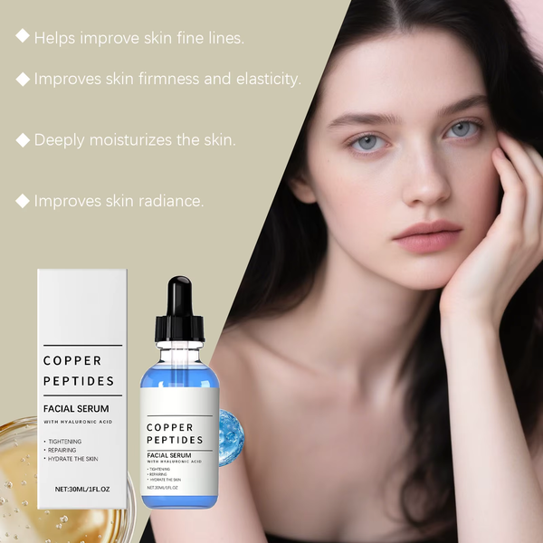 HydraFusion™ Copper Peptide & Hyaluronic Acid Serum – Deep Hydration, Brightening & Skin Repair