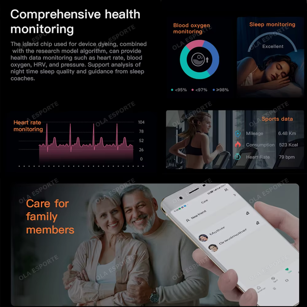 Smart Ring with Display Screen and Touch - Health Manager