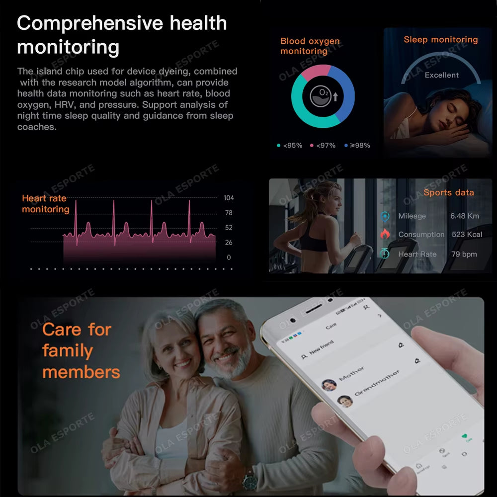 Smart Ring with Display Screen and Touch - Health Manager