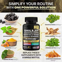 Organic SHILAJIT Ashwagandha Capsules┃8 in 1 Sea Moss Capsule with Black Seed Oil.