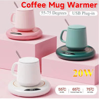 Thermostatic Heating Coaster│USB Home Heating Coaster│3-Speed Adjustment Heating│55 Degrees│