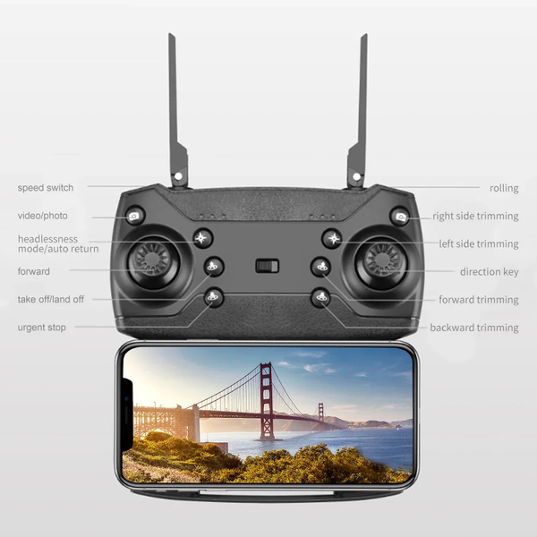 E88 Pro Foldable Quadcopter Drone┃WIFI FPV, HD 4K Camera, Altitude Hold.