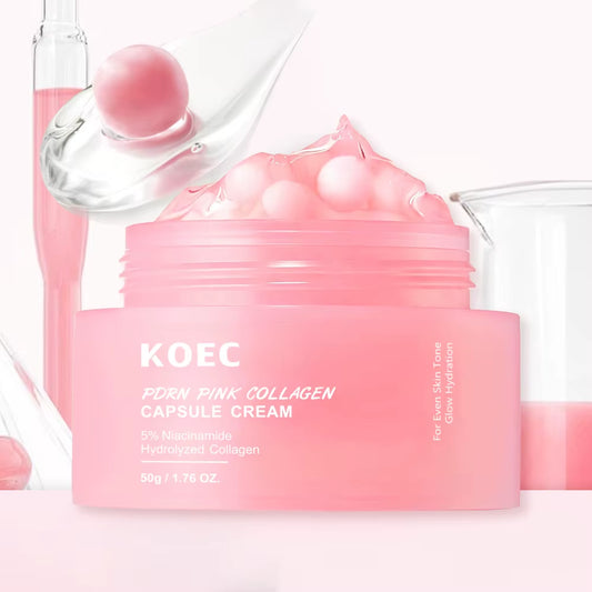  Pink Collagen Capsule Cream┃Anti-Wrinkle┃Hydrating┃Glowing┃Increase Elasticity 5%┃Niacinamide Hydrolyzed Collagen.