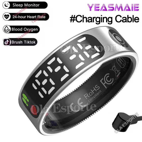 Smart Ring with Display Screen and Touch - Health Manager