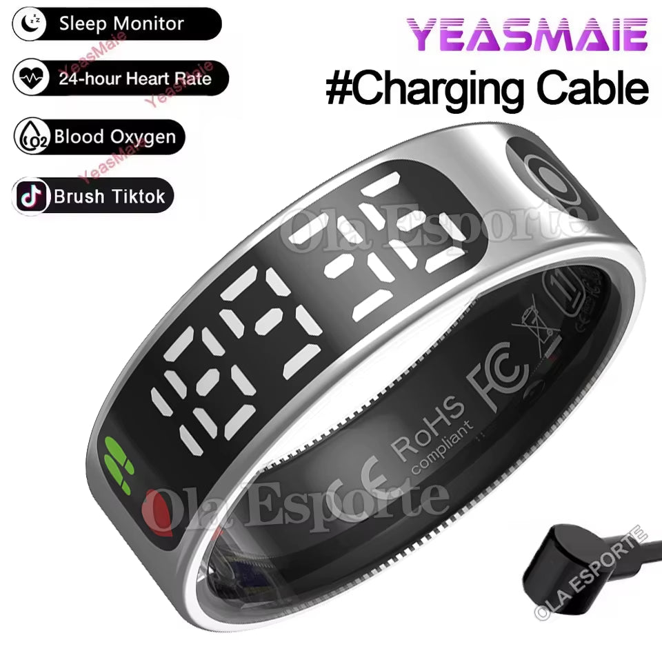 Smart Ring with Display Screen and Touch - Health Manager