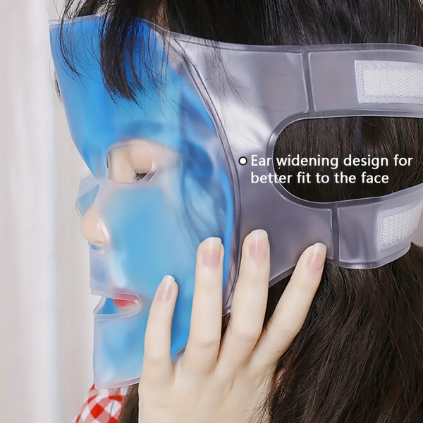 CryoGlow™ Cooling Gel Face Mask – Reusable Hot & Cold Therapy Mask for Facial Puffiness & Skin Care