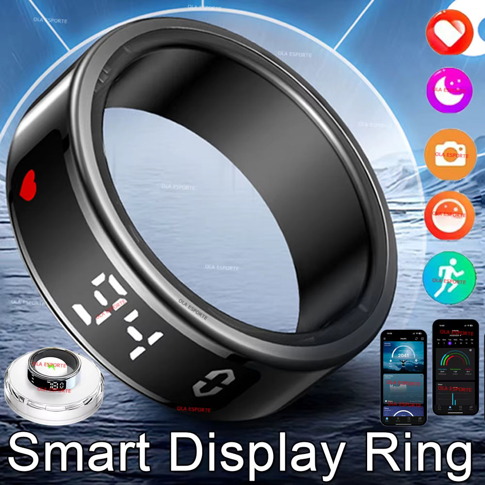Smart Ring with Display Screen and Touch - Health Manager