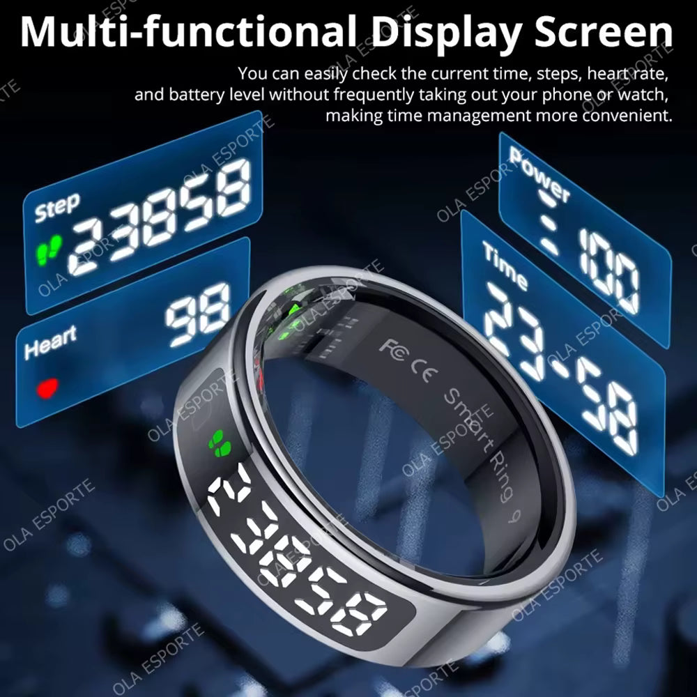 Smart Ring with Display Screen and Touch - Health Manager
